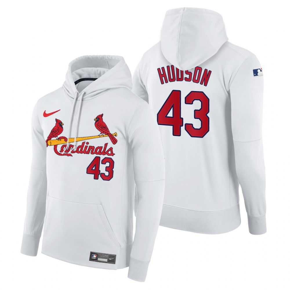 Men St.Louis Cardinals 43 Hudson white home hoodie 2021 MLB Nike Jerseys